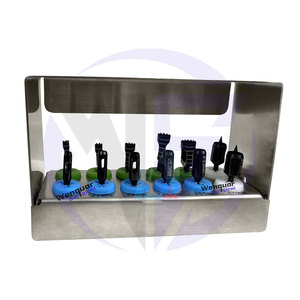 Juego de fresas para taladro con tapón de implante Dental, 12 Uds., taladros negros cónicos de hueso para instrumentos manuales de perforación quirúrgica con control de profundidad - Product Image 3