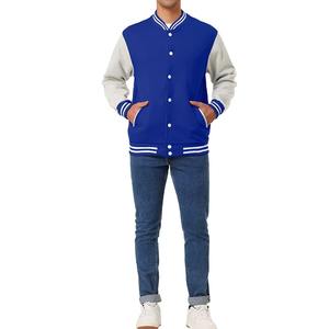 Veste universitaire en toile personnalisable avec logo pour homme et femme, idéale pour l'hiver, le baseball universitaire, avec col montant et design frontal, manches longues en coton - Product Image 2