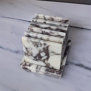 Top-Selling Set of 4 <b>White</b> Marble <b>Coasters</b> Customizable Trendy Home Decor Mats & Pads for Office Home Kitchen Use - Product Image 5