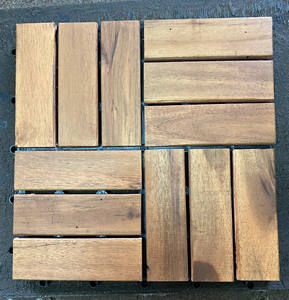 Carreaux de terrasse en bois d'acacia certifiés FSC 300x300x24mm Design moderne Finition d'huile de qualité supérieure sans nœuds durable Utilisation extérieure lisse - Product Image 2