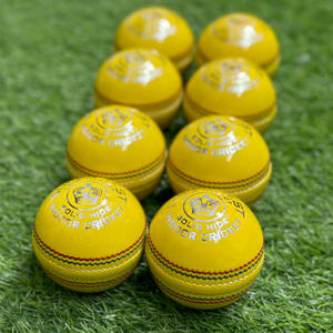 Pelota de Cricket de Cuero Duro Cosida a Mano de Alta Calidad, 90 Costuras, Color Amarillo, con Logotipo Personalizado, Mejor Precio para Pelotas de Cuero Premium - Product Image 2