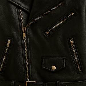 Blouson de motard en cuir de haute qualité pour homme, nouvelle arrivée, cuir véritable, fermeture éclair debout, respirant, polyester, hiver - Product Image 5