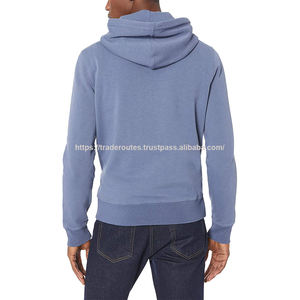 High Quality Black Cotton <b>Fleece</b> Pullover Hoodie for <b>Men</b> Solid Design Lined <b>Hood</b> OEM Winter Season Waterproof Breathable - Product Image 3