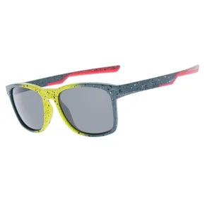 Gafas de sol deportivas de estilo de vida de dos piezas ligeras flexibles con protección UV con puntas de goma