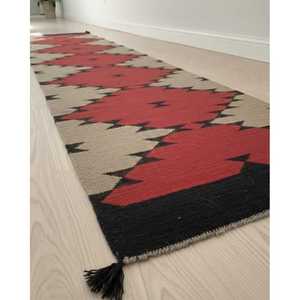 Red Southwestern Washable <b>Hallway</b> <b>Runner</b> <b>Rug</b> Handmade Boho Tribal Geometric Design - Product Image 2