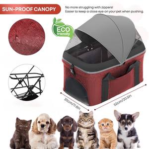 Cochecito de lujo para mascotas de cuatro ruedas, para viajes, con forro extraíble, malla ventilada y portavasos, de lujo, de - Product Image 6