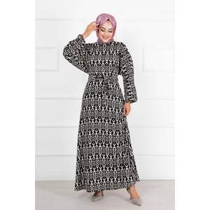 Robe Hijab à manches chauve-souris amovible noire longue modeste ouverte Abaya Kimono avec ceinture hiver Jubba vêtements musulmans - Product Image 3