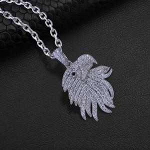 Colgante de Diamante Moissanite de Alta Calidad, Colgante Personalizado de Cara de Loro Chapado en Plata de 14k, Joyería Fina de Estilo Hip Hop - Product Image 2