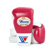 Guantes de Boxeo 'Winning' Personalizables de Alta Calidad con Cordones, Cuero Genuino, Dedos Completos, Correa de Muñeca Ajustable con Gancho, Artes Marciales