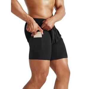 <b>shorts</b> for <b>men</b> <b>Men</b> Lined Double Layer 2 in 1 Athletic Wear Mesh <b>Shorts</b> Custom Logo Workout <b>5</b> <b>Inch</b> <b>Inseam</b> Gym Nylon <b>Mens</b> - Product Image 2