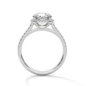 Bague de fiançailles halo avec diamant de laboratoire 2 carats, clarté VVS, or jaune/rose/blanc 14K/18K, taille ronde et coussin - Product Image 6