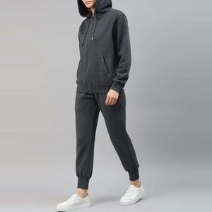 Ropa informal de invierno, pantalones de chándal de moda para mujer, conjunto con capucha, chándal polar de algodón de alta calidad hecho en fábrica profesional OEM - Product Image 2