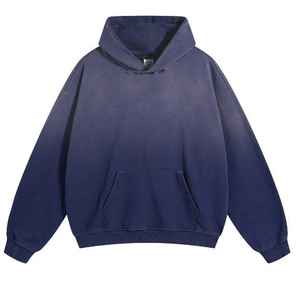 Sweat à capuche oversize unisexe en molleton de coton, délavé à l'acide, avec impression numérique de logo personnalisé, style vintage et effet vieilli, haute qualité - Product Image 2