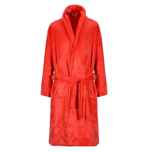 Haute qualité 100% polyester vente en gros Super doux et chaud couleur unie corail polaire Couple Robe de bain peignoir dames et Robe - Product Image 2