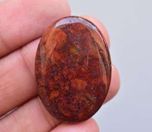 Cabochon de pierre précieuse d'agate de mousse rouge-Cabochon de pierre précieuse d'agate de mousse rouge en vrac-Agate pierre précieuse en vrac - Product Image 3