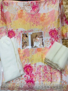 Última Moda en Ropa Étnica India, Sharara con Estampado Digital Personalizable, Top y Dupatta Bordados, Venta al por Mayor - Product Image 5