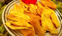 Jackfruit croustillant séché, collation de fruits de qualité supérieure, goût sucré, tranché, conservé à l'huile, marque KIM LONG, fabricant vietnamien, OEM