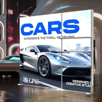 Stand d'exposition pliable Lintel avec écran LED et caisson lumineux 3x3 4x4 5x5 6x6 8ft 10ft 12ft 20ft pour toile de fond de salon professionnel