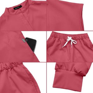 À la mode femmes gommage uniformes ensembles élégant soins infirmiers gommage costumes personnalisé médical coton gommage ensembles avec vestes - Product Image 5