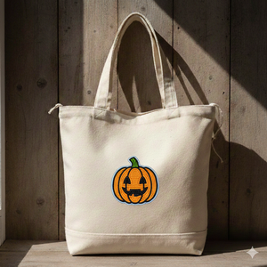 Bolsas de Mano de Halloween con Bordado de Cuentas, Lona Artesanal con Cremallera, Personajes Góticos Espeluznantes, Gran Capacidad, Reutilizables, para la Playa o Vacaciones - Product Image 4