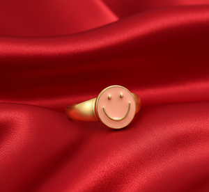 Bague ajustable classique en argent sterling 925 plaqué or éternel avec émail pour le visage, idéale pour les occasions festives - Product Image 6