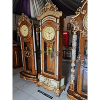 Horloge mécanique classique en chêne, fabriquée à la main, écologique, style antique, longue boîte rectangulaire décorative avec pendule, pour meuble de milieu de salon