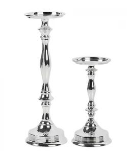 Lot de 2 bougeoirs de table en aluminium argenté Bougeoirs de luxe de qualité personnalisée Bougeoirs d'intérieur de mariage - Product Image 5