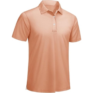 Polo de alto rendimiento de secado rápido para hombre en color Canyon Peach, tamaño y diseño personalizados, precio al por mayor. - Product Image 5
