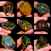Increíble Top Multi fuego Natural ópalo etíope juego de fuego Color áspero piedra preciosa suelta para hacer mujeres joyería de plata mayorista