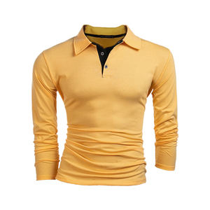 Camisas de Manga Larga para Hombre al por Mayor, 100% Algodón, para Golf, Deporte, Trabajo en Equipo, Color Rojo Sólido, Personalizadas, Transpirables y de Secado Rápido - Product Image 5