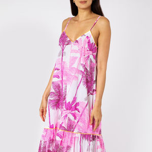 2024 nueva colección para mujeres estampado sólido cuello en V sin mangas verano vacaciones vestido de viaje - Product Image 1