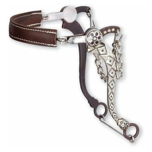 Bocado Profesional para Caballos, Tipo Hackamore, con Bozal de Metal Pulido y Suave, Herramienta de Equitación Duradera - Product Image 1