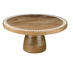 Support à gâteau en bois élégant à un niveau avec dessus arrondi Vaisselle en gros pour l'affichage de gâteaux et à des fins décoratives - Product Image 4