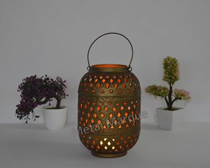 Portavelas de Metal de Estilo Antiguo para Jardín, Farol Colgante Decorativo para Interiores y Exteriores, Mini Faroles de Metal para el Hogar - Product Image 2