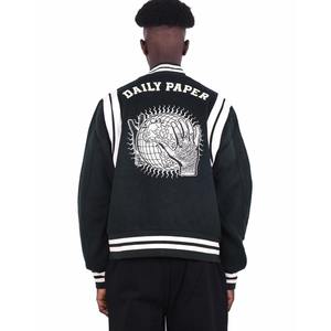 Veste de baseball varsity de style universitaire premium 2026, service OEM/ODM, manches en cuir véritable - Product Image 2