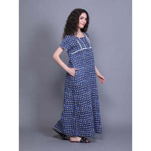 Camisón de Gasa de Algodón con Bolsillo Lateral, Estampado Floral, Cierre con Botones, Transpirable, Talla XS - Product Image 3