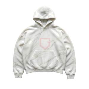 Sudadera con Capucha de Patrón Geométrico Abstracto, Felpa de Algodón Grueso, Estampado Gráfico Moderno, Corte Cuadrado - Product Image 6