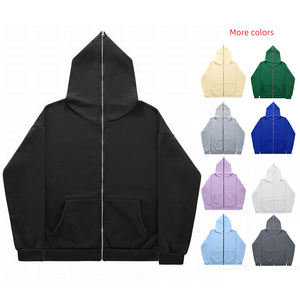 Custom Full Face Zip Hoodie 100% Poliéster Personalizado Full Zip Hoodie Puff Print Hombres Full Zip up Hoodies - Product Image 1