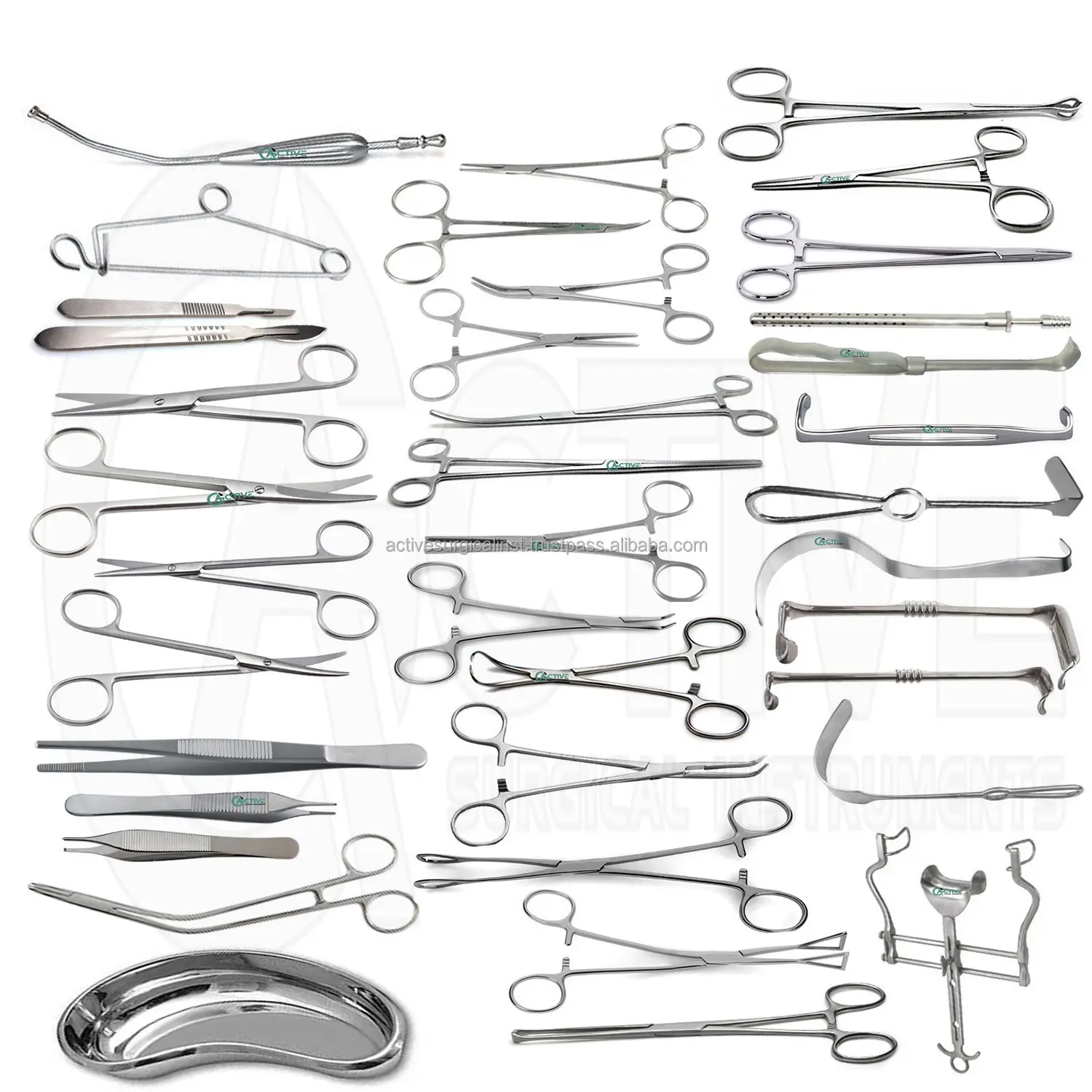 En kaliteli cerrahi alet seti 48 adet Set genel cerrahi tıbbi cihazlar yüksek kaliteli malzeme temel cerrahi seti