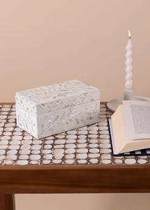 Caja Rectangular de Nácar Hecha a Mano, Tallada con Motivos Florales, Decorativa, de Primera Calidad, para Almacenamiento, Decoración del Hogar, Mejora del Interior - Product Image 2