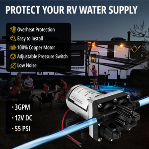 Bomba de Agua Vypart de 12V para RV, 3.0 GPM, 55 PSI, Repuesto Marino para 4008 101 A65 - Product Image 4