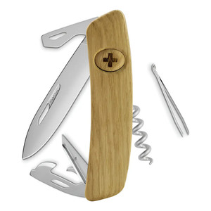 Coltello Pieghevole Swiza Allmatt Standard D03 con 11 Funzioni e Manico in Legno di Quercia - Product Image 1