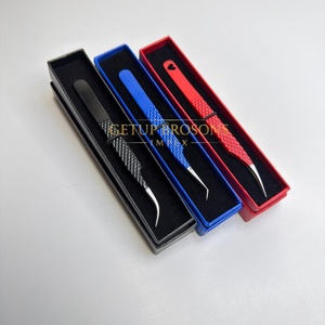 Pince à épiler GETUP BROSONS IMPEX en acier inoxydable avec pointe rouge/bleue/noire, acrylique, anti-magnétique, anti-statique, préhension fine et parfaite - Product Image 6