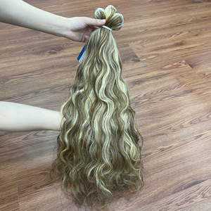 Extensions de cheveux humains vietnamiens de haute qualité Couleur de piano à trame ondulée naturelle de très haute qualité - Product Image 6