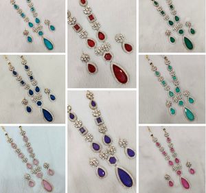 Conjunto de joyería de boda de latón de cobre glamuroso, collar y pendientes Vintage de lujo, par de novias, amantes, fiestas de forma personalizada, compromisos - Product Image 2