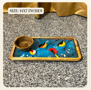 Elegante Bandeja Rectangular de Madera Resistente HANDICRAFTS INN con Impresión Digital para Fiestas, Aperitivos y Decoración del Hogar - Product Image 6