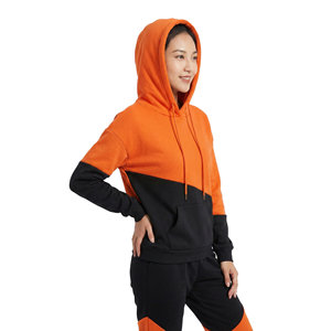 Sweat-shirts à capuche en coton molletonné de qualité supérieure pour femmes, prix de gros, couleur contrastée, streetwear, mode, pull-over, logo personnalisé - Product Image 2