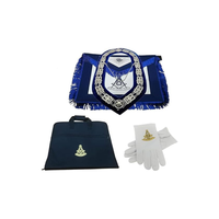 Ensemble de Regalia Maçonniques : Tablier de Maître, Collier à Franges Souples, Porte-documents, Paire de Gants - Couleur/Logo/Tissu Personnalisables, Durable