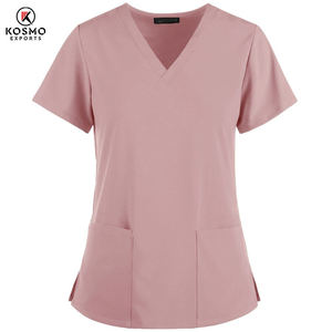 Juego de uniformes de Jogger antienvejecimiento unisex lavable 100% algodón Jersey tela personalizable uniformes de enfermera para trabajadores de hospital - Product Image 2