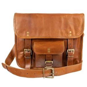 Sac à bandoulière en cuir de chèvre véritable personnalisé avec fermeture à boucle à rabat et fermeture à boucle pour un usage quotidien OEM ODM - Product Image 1